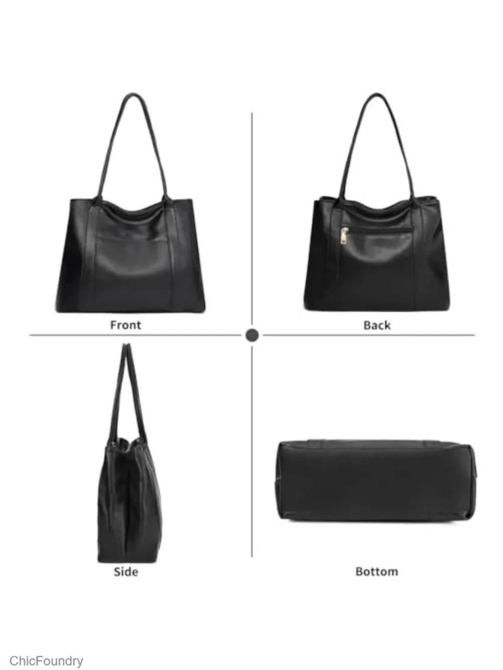 Large Work Tote Bag for Women Vegan Leather Shoulder Bag Top Handle with Zipper